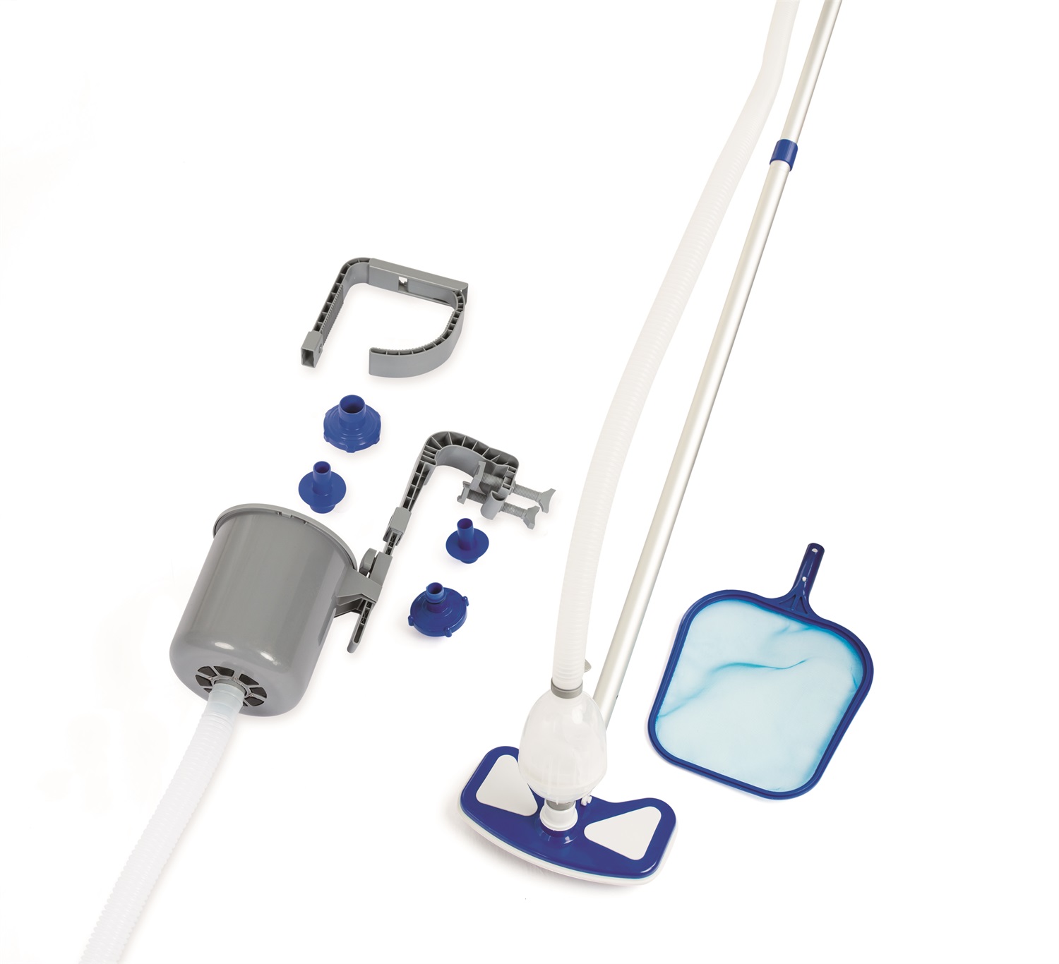 Bestway 58237 Kit Pulizia Deluxe per Piscine - Kit di Manutenzione Completo con Retino, Tubo d'Aspirazione e Skimmer