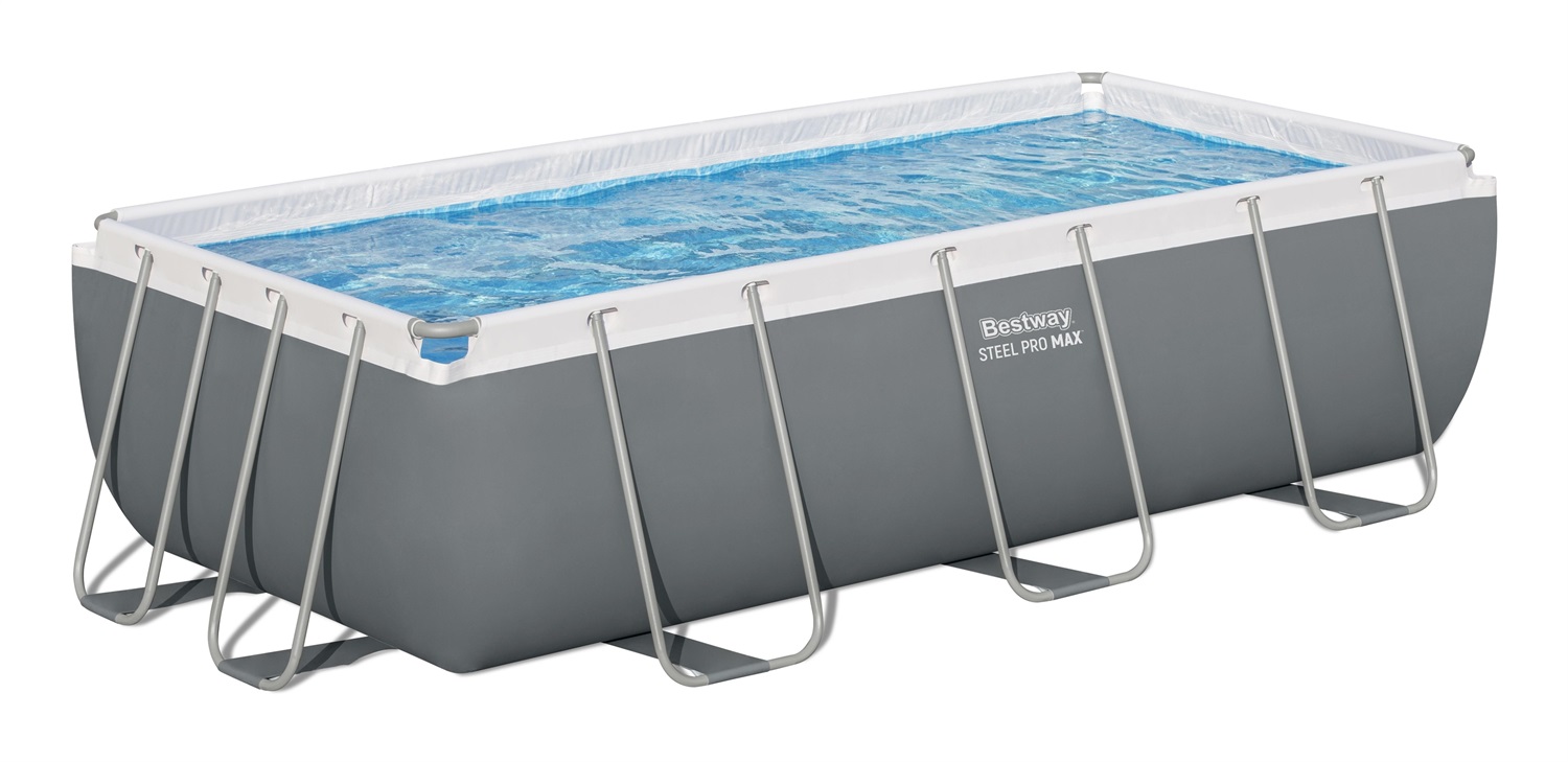 Bestway Power Steel Piscina Fuori Terra Rettangolare 404x201x100 cm con Pompa Filtrante - Capacità 6478 L