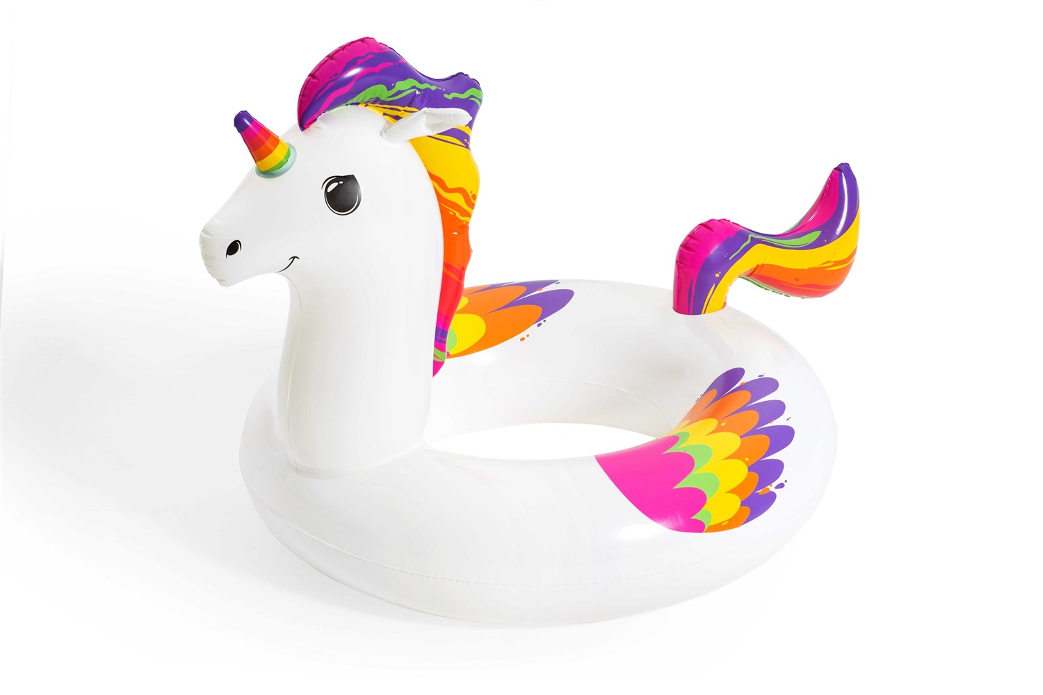 Bestway 36159 Ciambella Salvagente Gonfiabile Unicorno - Dimensioni 1.19 m x 91 cm, Design Multicolore, Dai 10 Anni in Su
