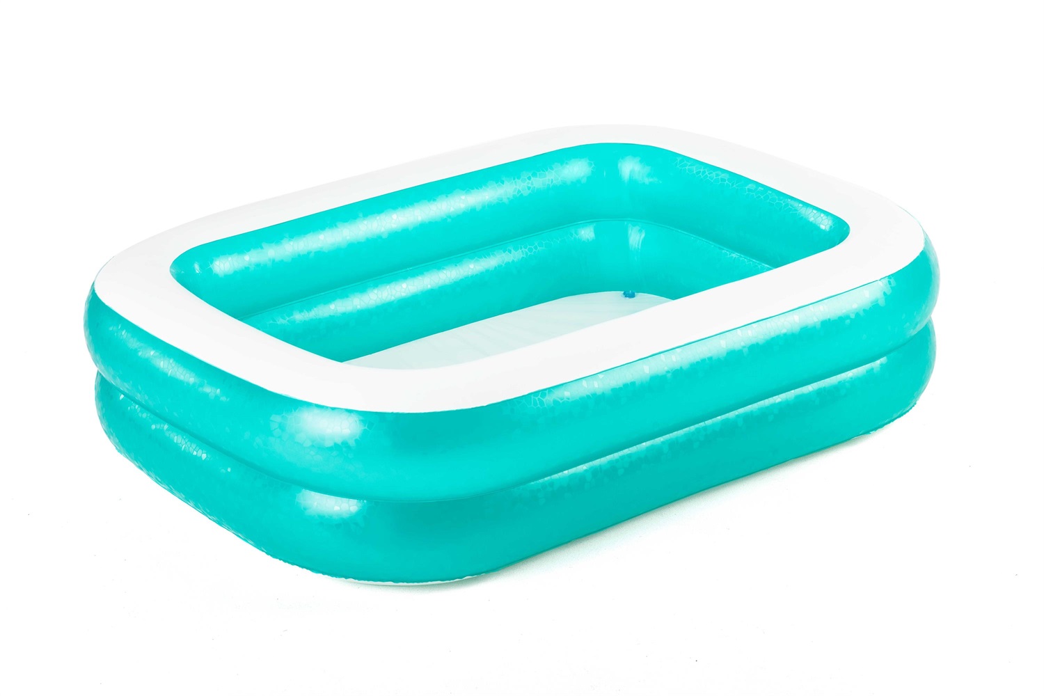 Bestway 54005 Piscina Gonfiabile Rettangolare Blu e Bianca - 201 x 150 x 51 cm, Capacità 450 Litri, 2 Anelli Gonfiabili