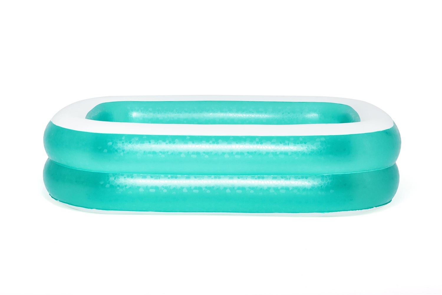 Bestway 54005 Piscina Gonfiabile Rettangolare Blu e Bianca - 201 x 150 x 51 cm, Capacità 450 Litri, 2 Anelli Gonfiabili