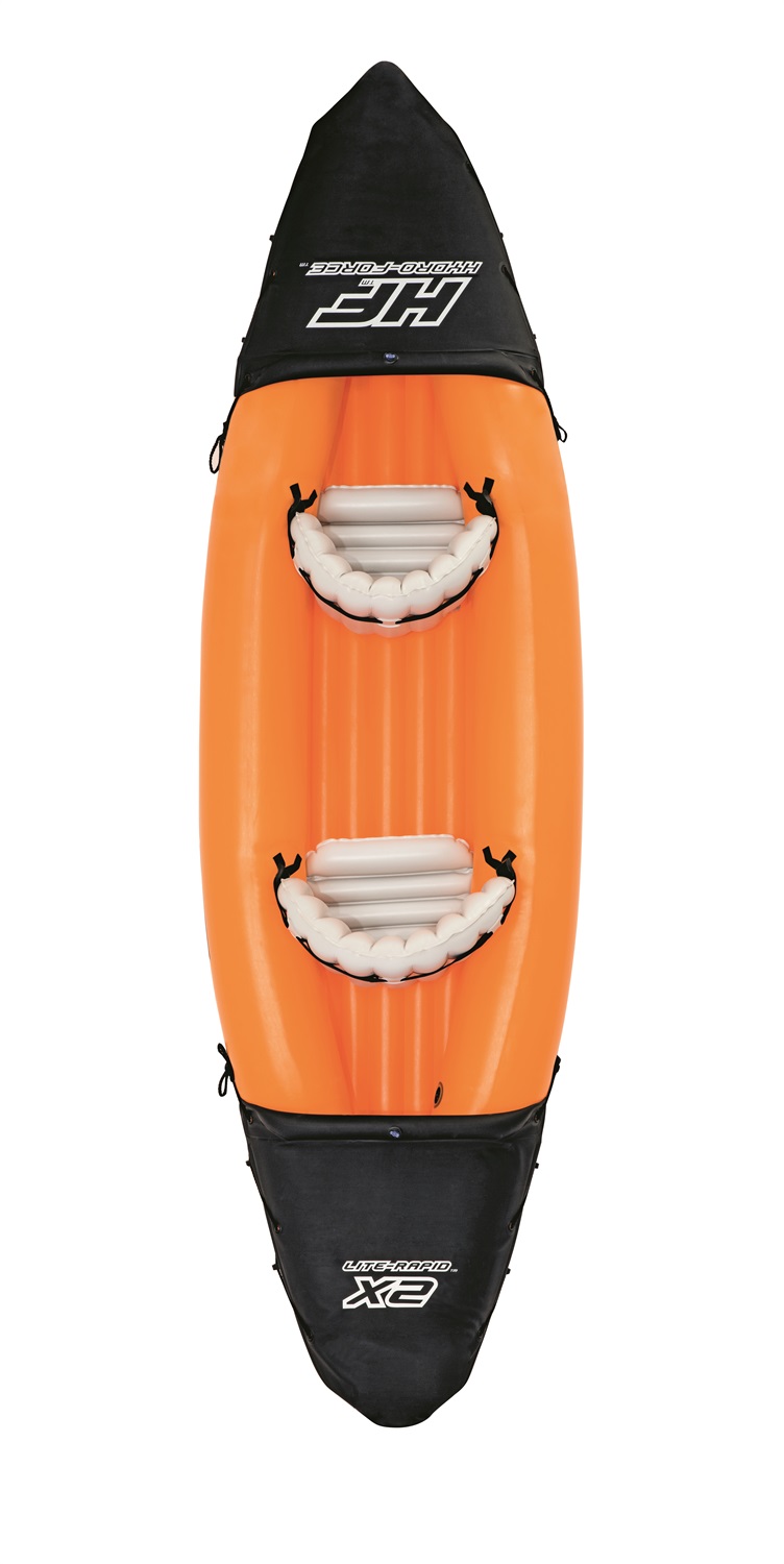 Bestway Kayak Gonfiabile Lite-Rapid 2 Posti 321x88 cm - PVC Resistente, Pinna Rimovibile, Schienale Gonfiabile
