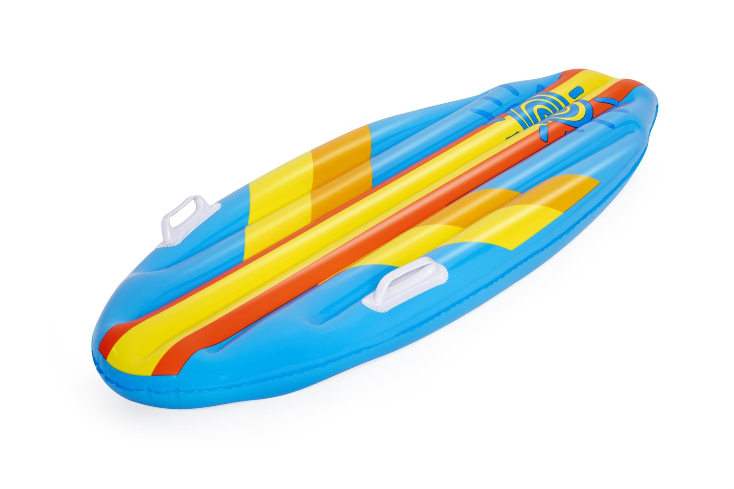 Bestway Tavoletta da Nuoto Sunny Surf per Bambini - Multicolore, 1.14 m x 46 cm, Maniglie Resistenti, Facile da Gonfiare