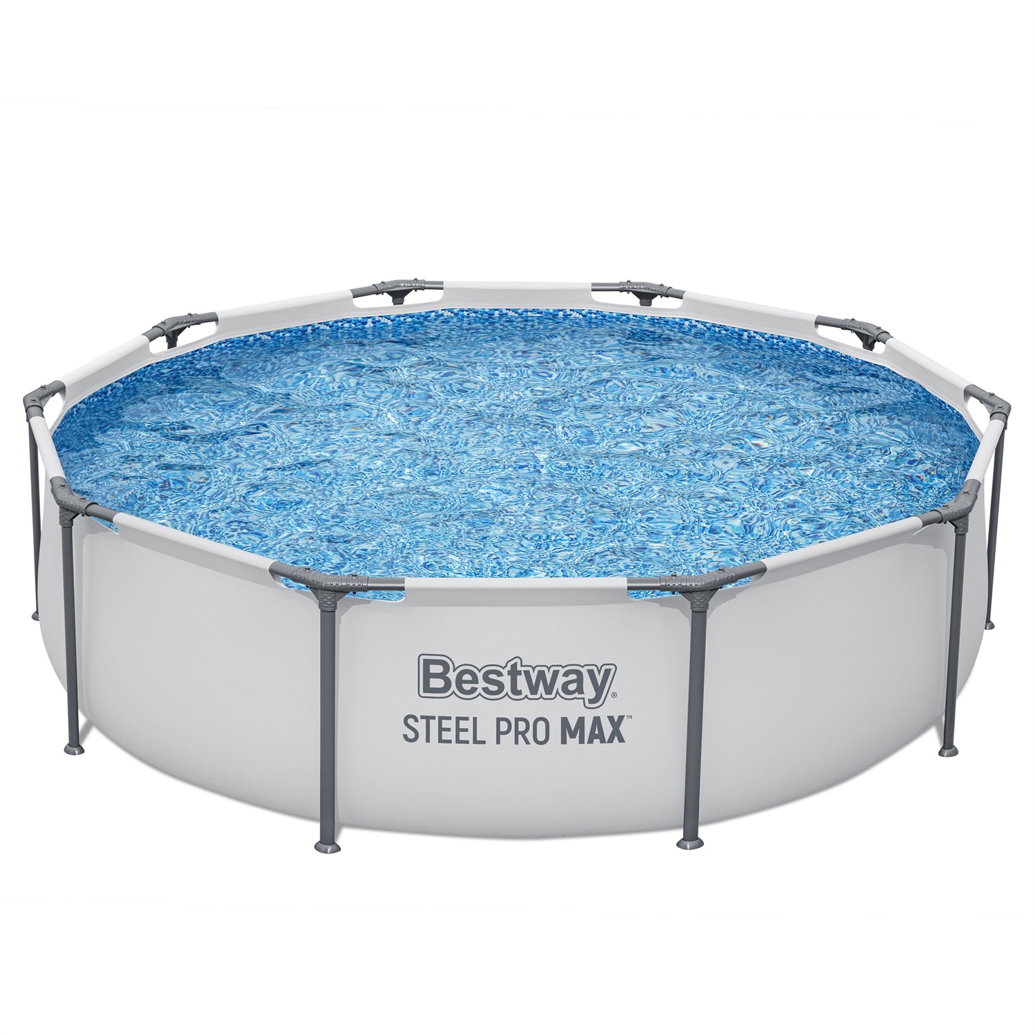 Bestway Steel Pro Max 56406 Piscina Fuori Terra Rotonda 305x76 cm - Capacità 4678 L, Struttura in DuraPlus, Predisposta per Pompa Filtro