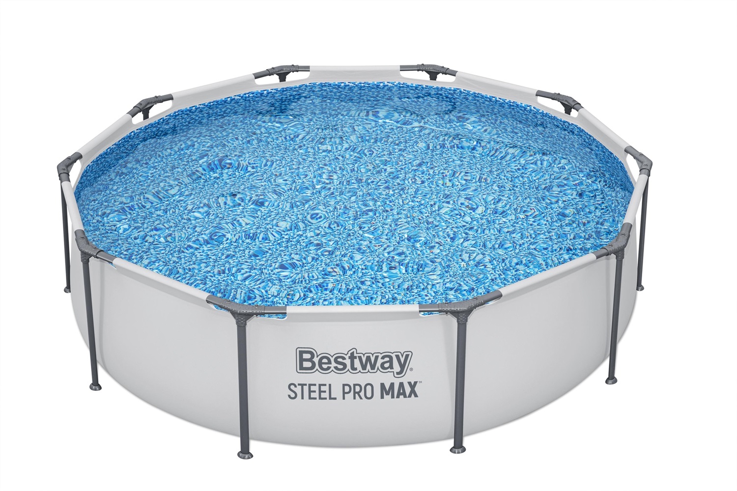 Bestway Steel Pro Max 56406 Piscina Fuori Terra Rotonda 305x76 cm - Capacità 4678 L, Struttura in DuraPlus, Predisposta per Pompa Filtro