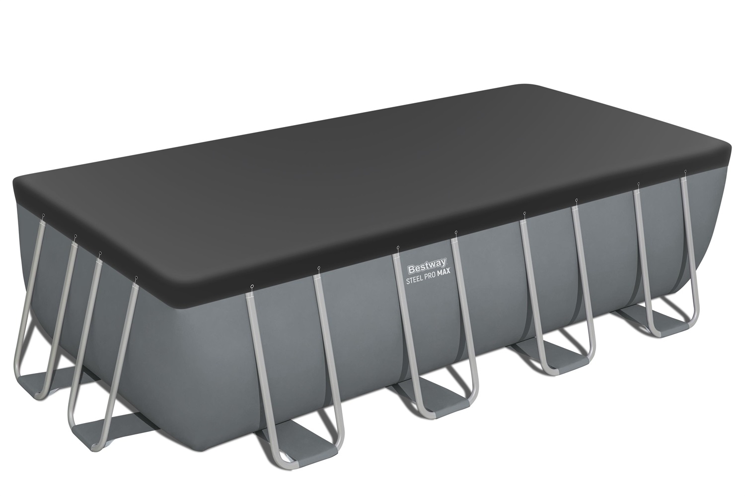Bestway Power Steel Piscina Rettangolare 488x244x122 cm - Telaio in Acciaio Anticorrosione con Pompa Filtro e Accessori Inclusi