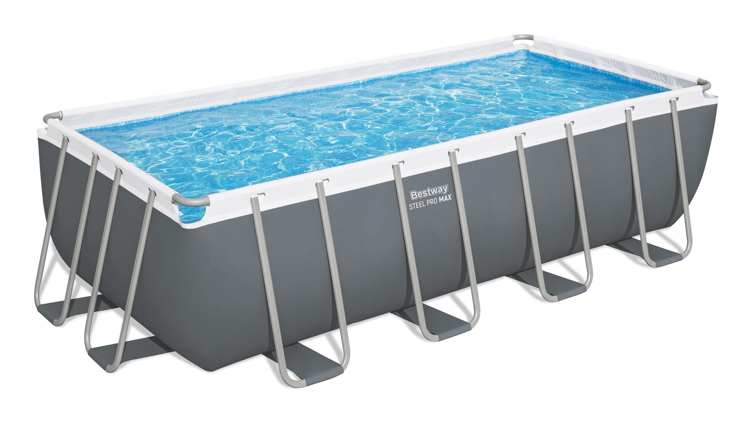 Bestway Power Steel Piscina Rettangolare 488x244x122 cm - Telaio in Acciaio Anticorrosione con Pompa Filtro e Accessori Inclusi