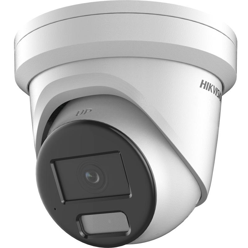 Hikvision DS-2CD2347G2H-LIU Telecamera di Sicurezza IP Turret 4MP con Ottica Fissa 2.8mm, Smart Hybrid Light e WDR 130dB