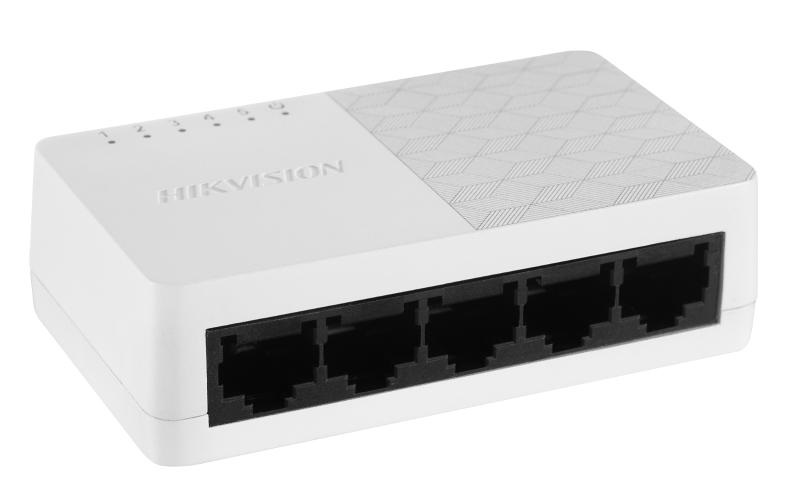 Hikvision DS-3E0505D-O Switch di Rete Gigabit Unmanaged 5 Porte RJ45 10/100/1000 Mbps in Plastica