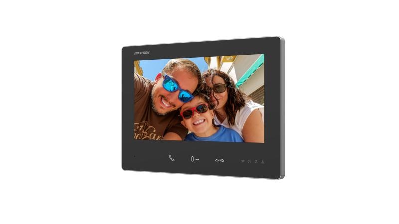 Hikvision DS-KH7300EY-WTE2 Stazione Interna HD a 2 Fili Nero con Display da 17,8 cm (7