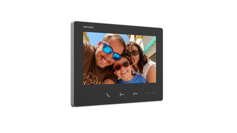 Hikvision DS-KH7300EY-WTE2 Stazione Interna HD a 2 Fili Nero con Display da 17,8 cm (7