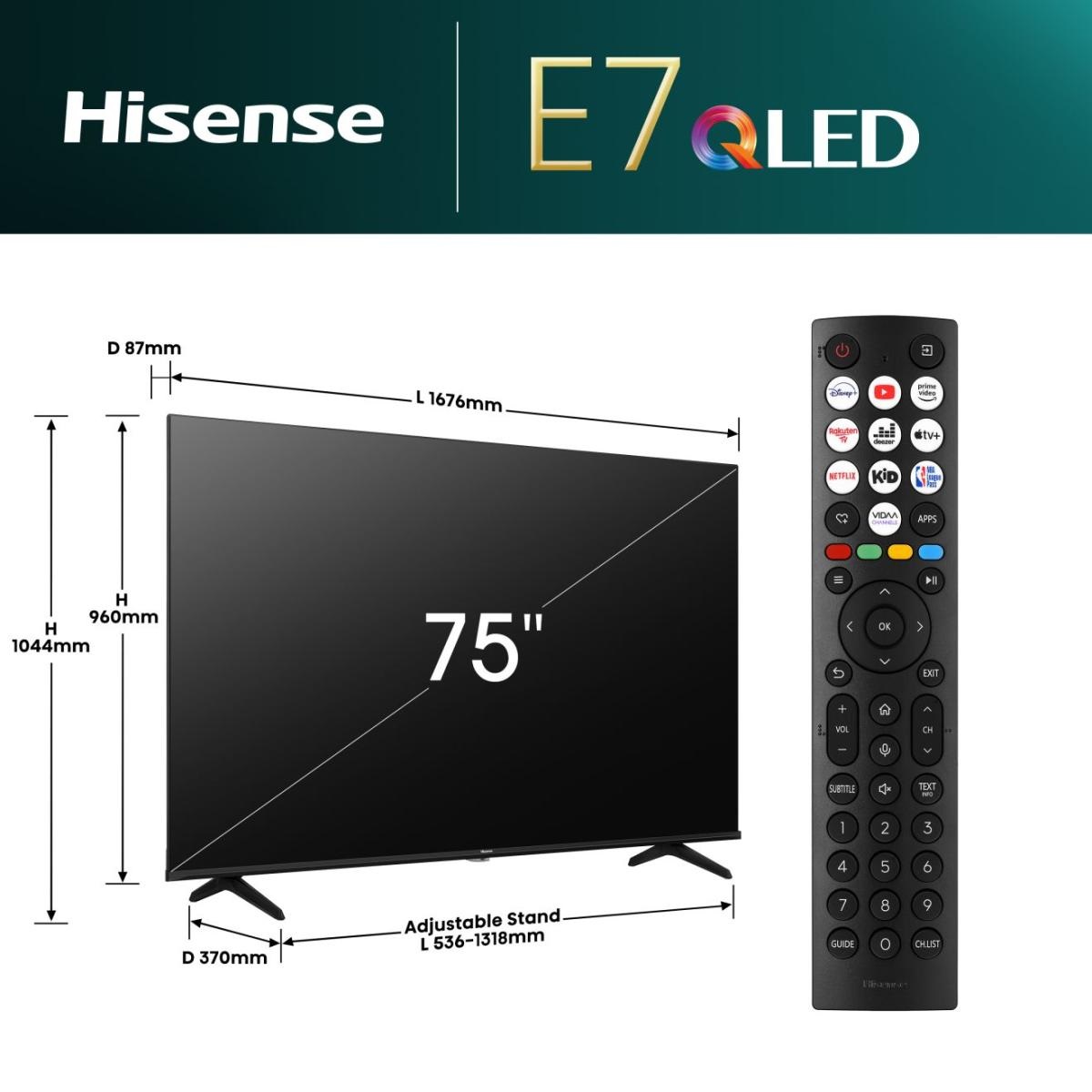 Hisense TV 75E77NQ QLED 4K 75