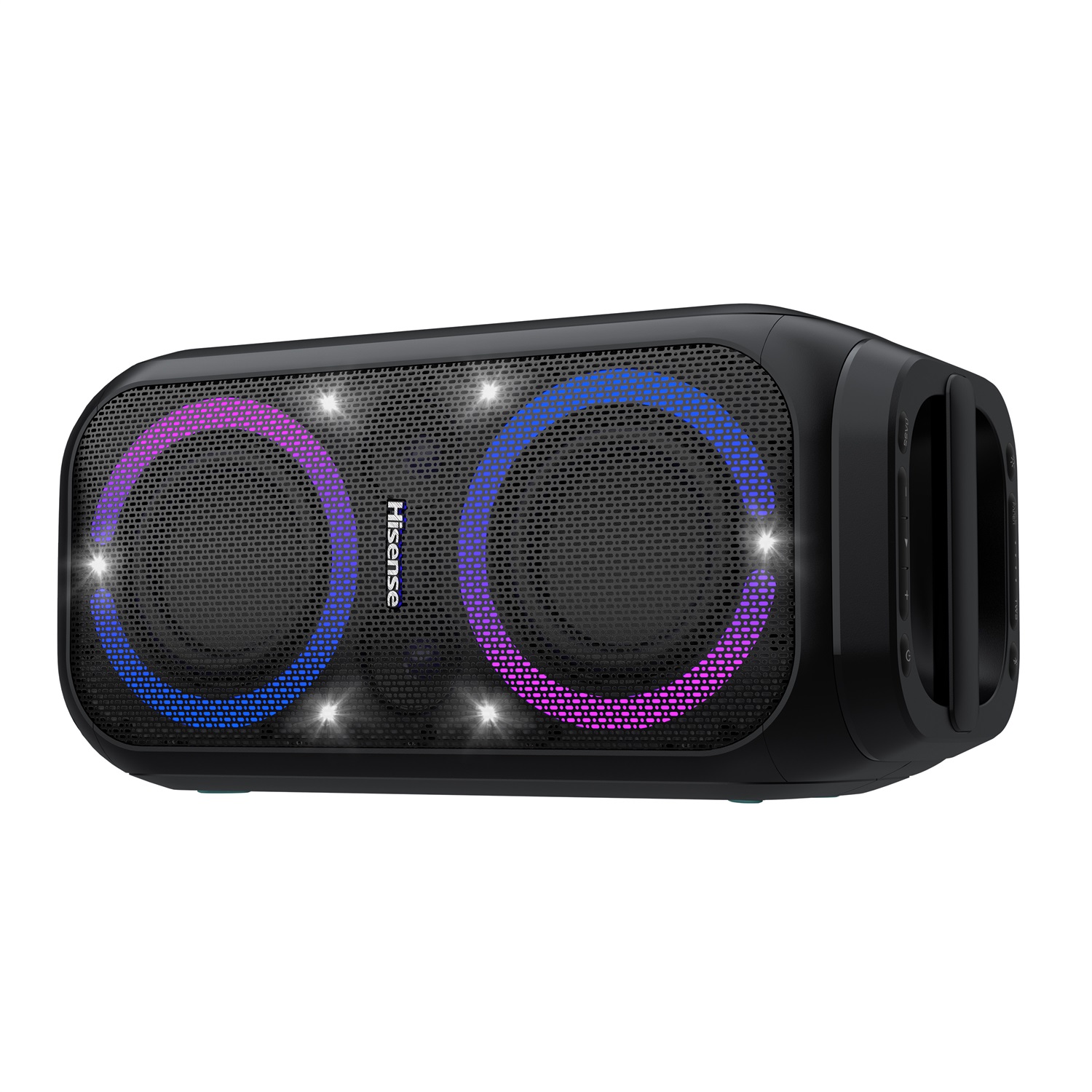 Hisense Party Rocket 160 Altoparlante Bluetooth da Festa Nero 160W con Karaoke, 12 Ore di Autonomia, IPX4