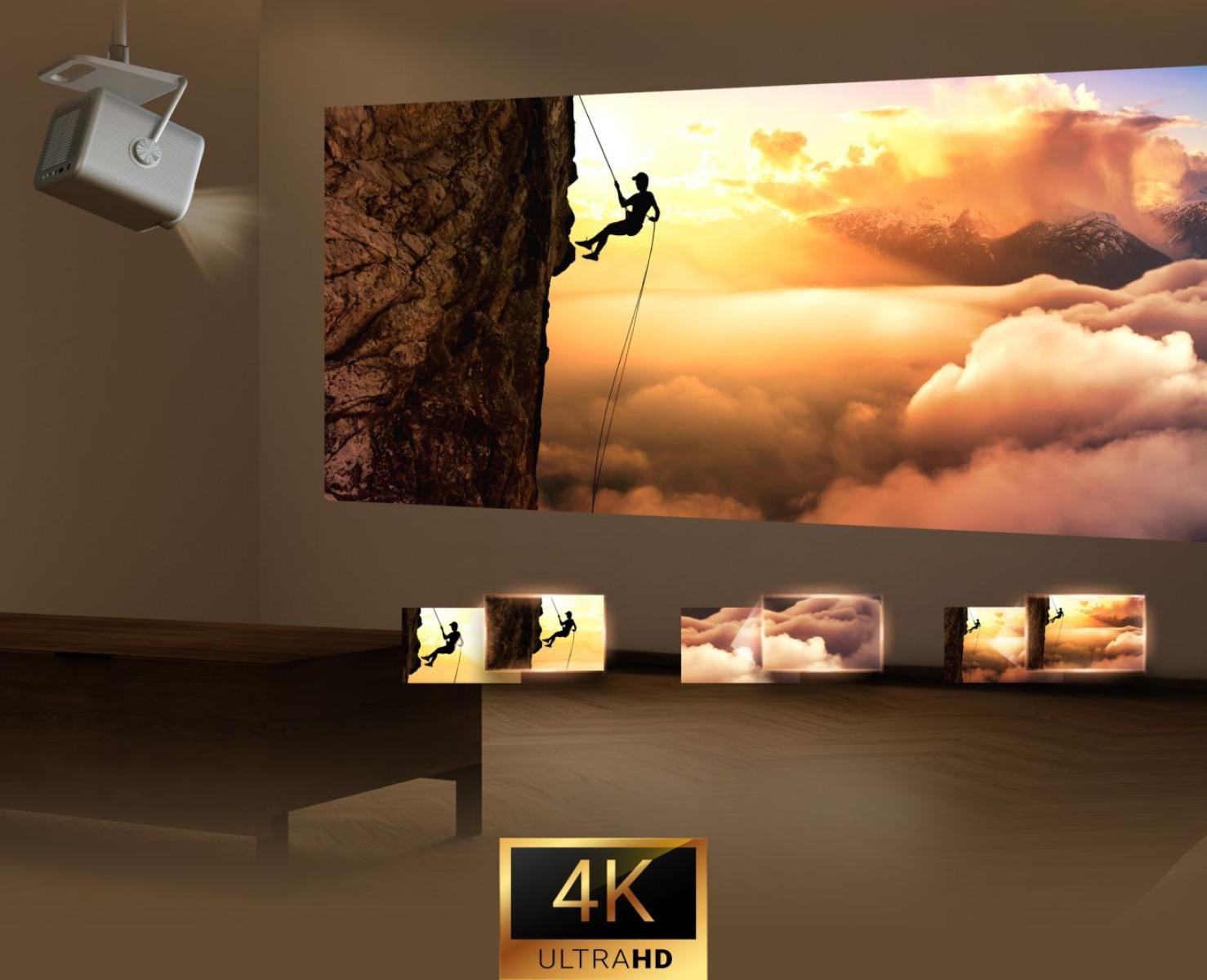 Hisense M2 Pro Videoproiettore Laser 4K UHD (3840x2160), 1300 ANSI Lumen, 20W Audio, Zoom Ottico, Compatibile Dolby Vision e HDR10 , Smart TV VIDAA U7, Grigio