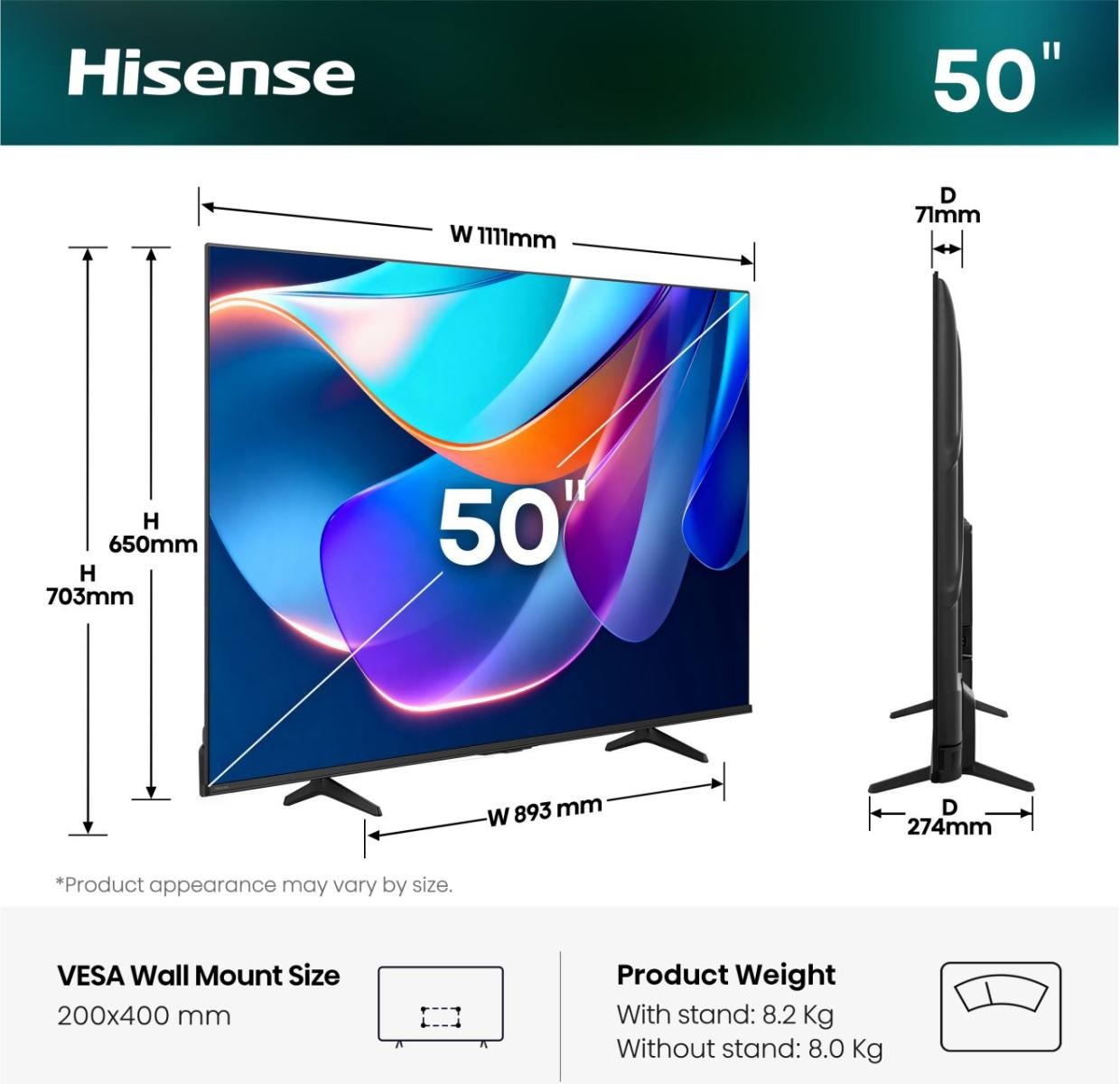 Hisense 50A6S Smart TV 50