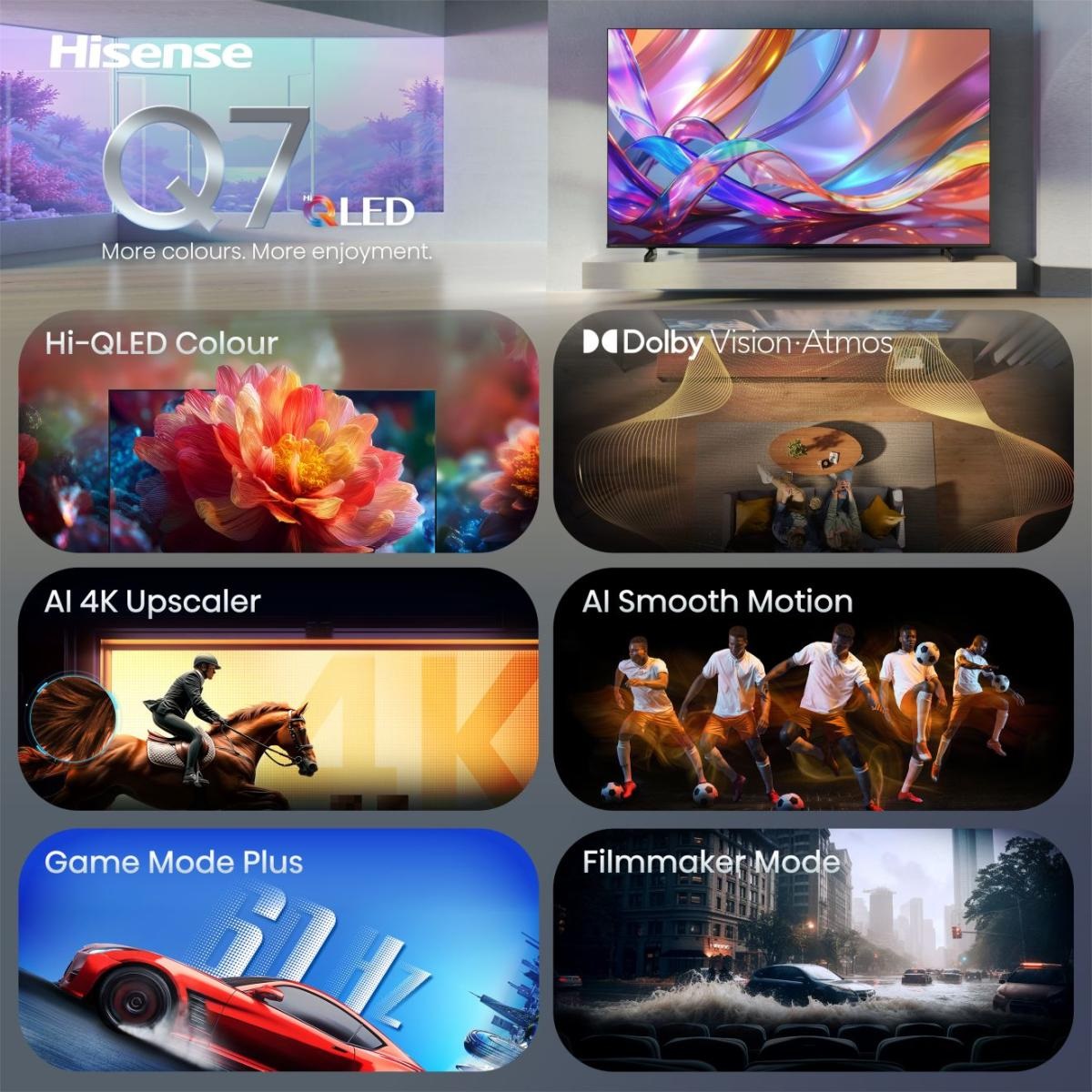 Hisense 50Q7S Smart TV QLED 50'' 4K Ultra HD con Dolby Atmos, VIDAA OS e Alexa Built-in