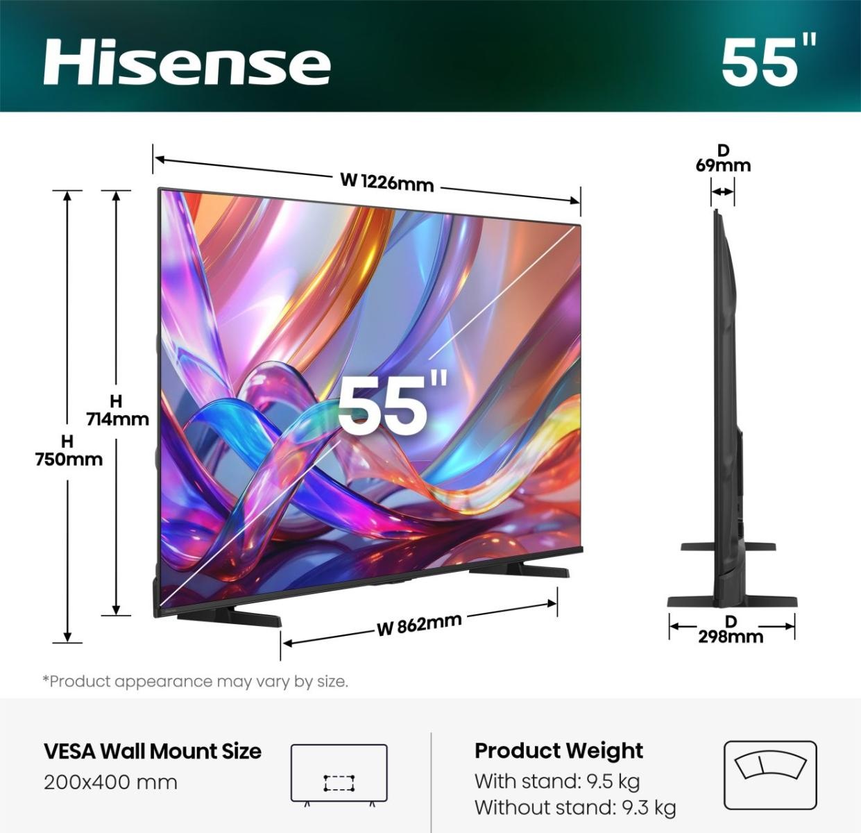 Hisense 55Q7S - Smart TV QLED 55'' 4K Ultra HD con Dolby Atmos, HDR 10 , Wi-Fi e Alexa Built-in