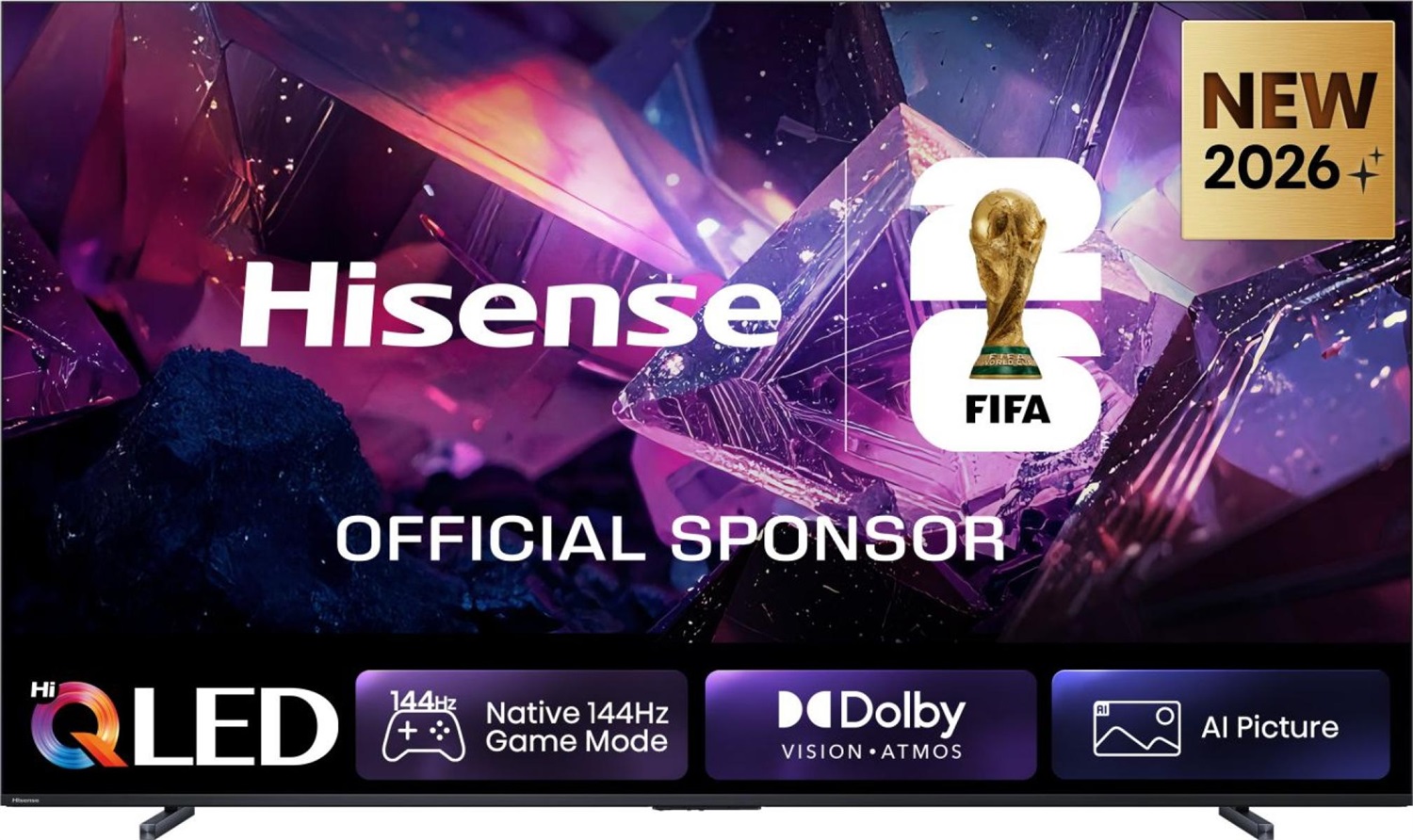Hisense Smart TV QLED 100' 4K 144Hz con Dolby Atmos, VIDAA OS, 1000 App, Dolby Vision IQ e HDR 10