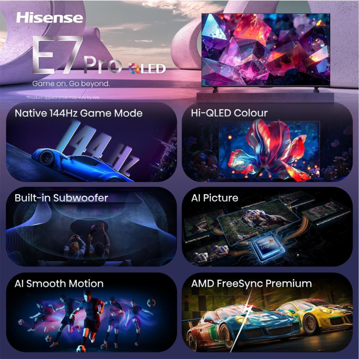 Hisense Smart TV QLED 100' 4K 144Hz con Dolby Atmos, VIDAA OS, 1000 App, Dolby Vision IQ e HDR 10