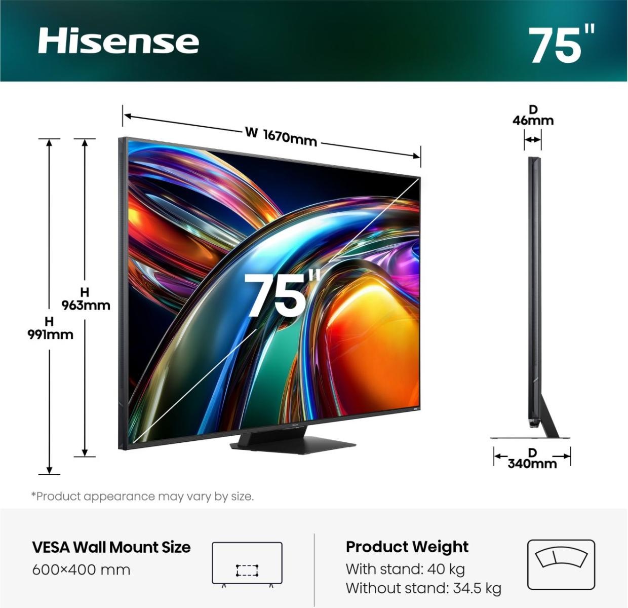 Hisense Smart TV 75UR9S 75