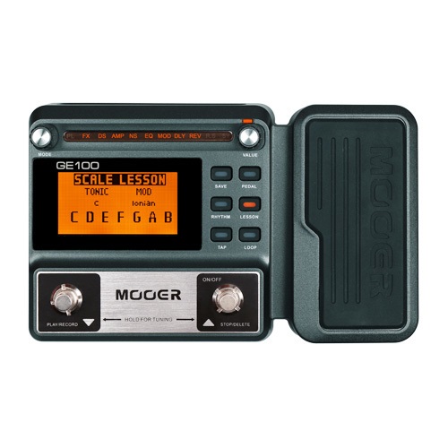 Mooer GE100 Pedale Multieffetto con 8 Moduli, 66 Tipi di Effetti, 40 Ritmi Batteria e Ampio Display LCD