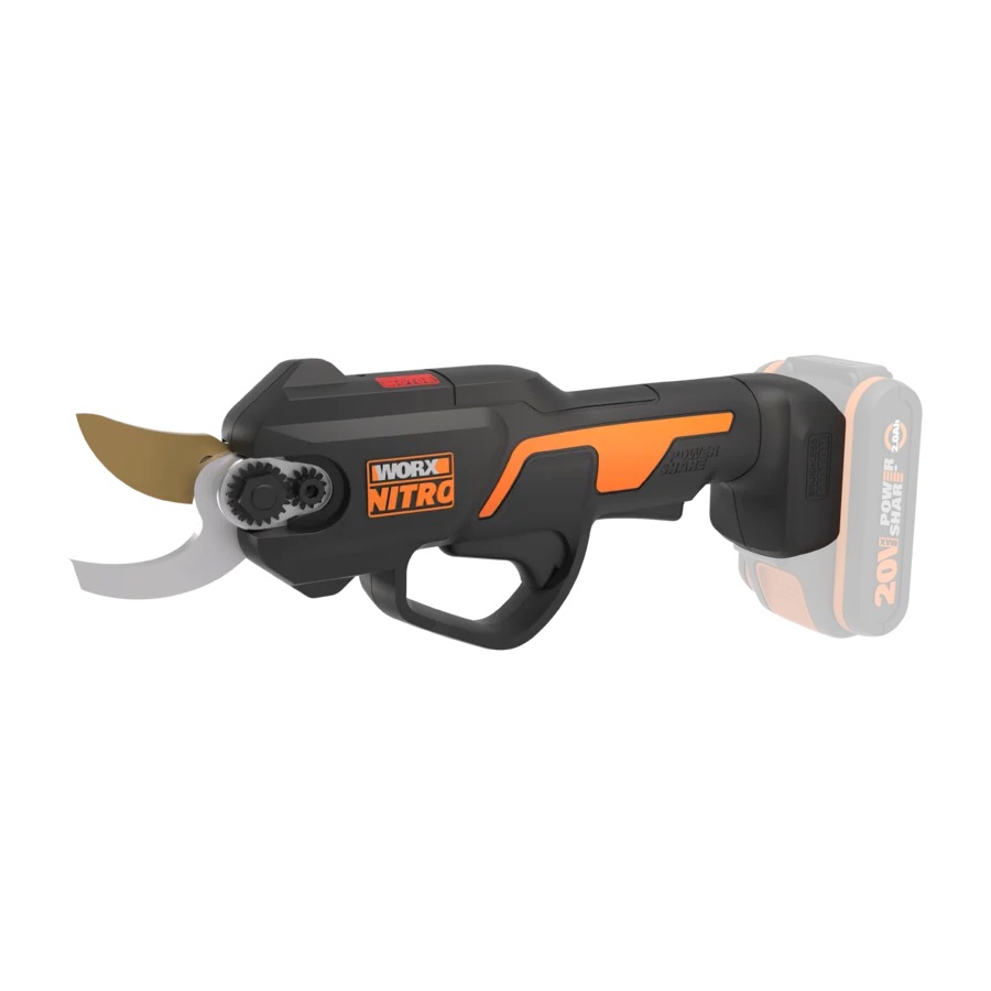 Worx Nitro WG330E.9 - Forbice elettrica da potatura 20V, peso 700g, senza batteria e caricabatterie