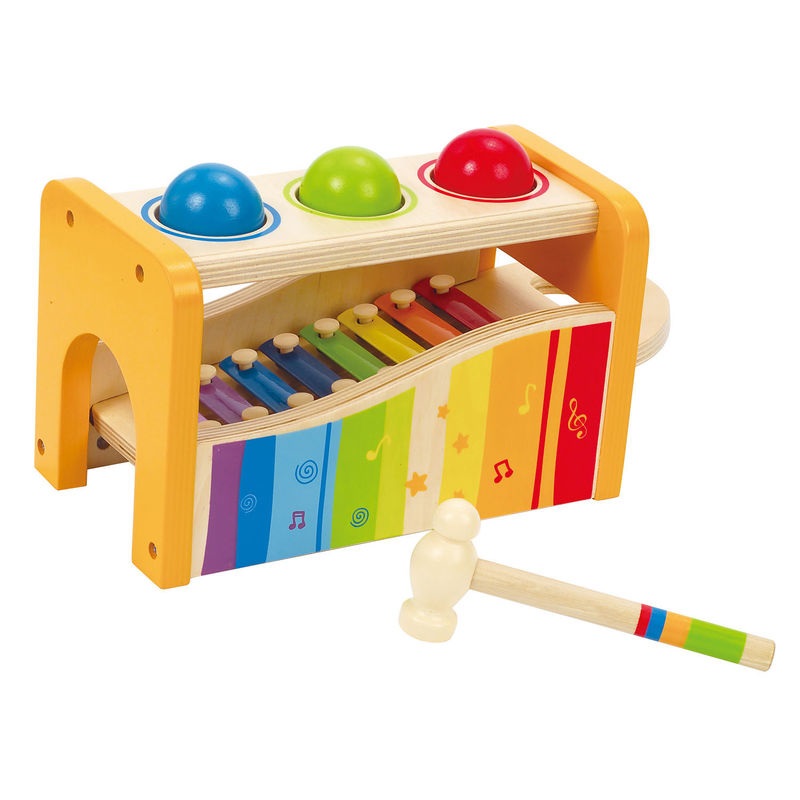 Hape E0305 Banco delle Palline e Xilofono - Gioco Musicale per Bambini da 12 Mesi
