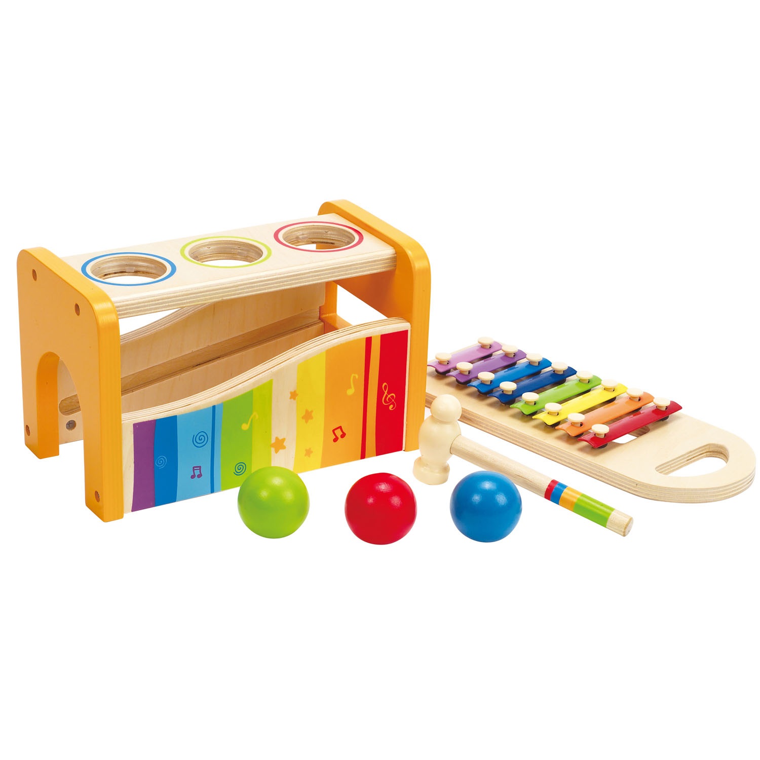 Hape E0305 Banco delle Palline e Xilofono - Gioco Musicale per Bambini da 12 Mesi