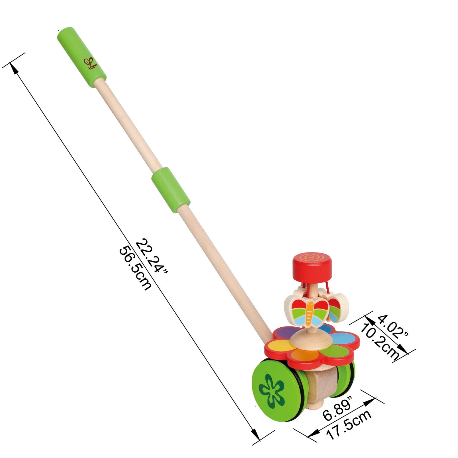 Hape E0341 - Giocattolo Trainabile Spingi Farfalle Ballerine in Legno per Bambini dai 12 Mesi