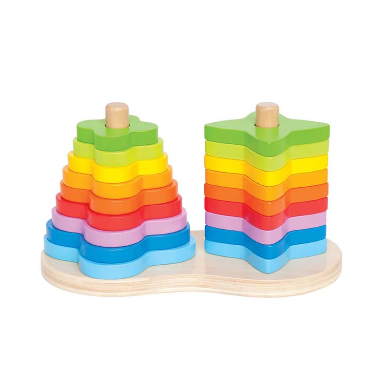 Hape Gioco a Incastro Arcobaleno - Sviluppo Motricità Fine con 9 Colori e Diverse Forme