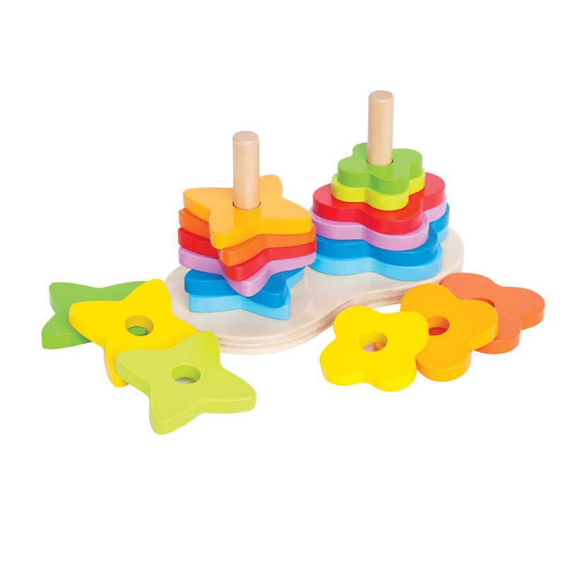 Hape Gioco a Incastro Arcobaleno - Sviluppo Motricità Fine con 9 Colori e Diverse Forme