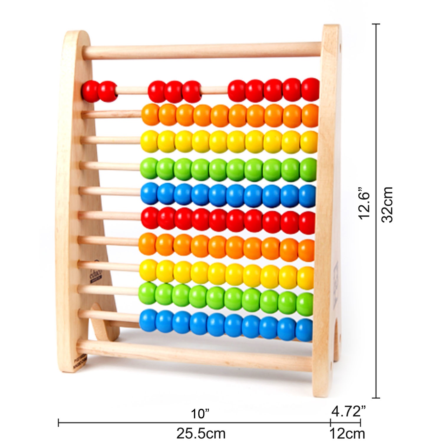 Hape Abaco Arcobaleno - Gioco educativo in legno con 100 palline colorate per bambini dai 3 anni
