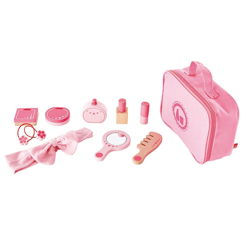 Hape Set di Bellezza in Legno - Gioco di Ruolo con 11 Pezzi per Capelli, Unghie e Make Up, Adatto dai 3 Anni
