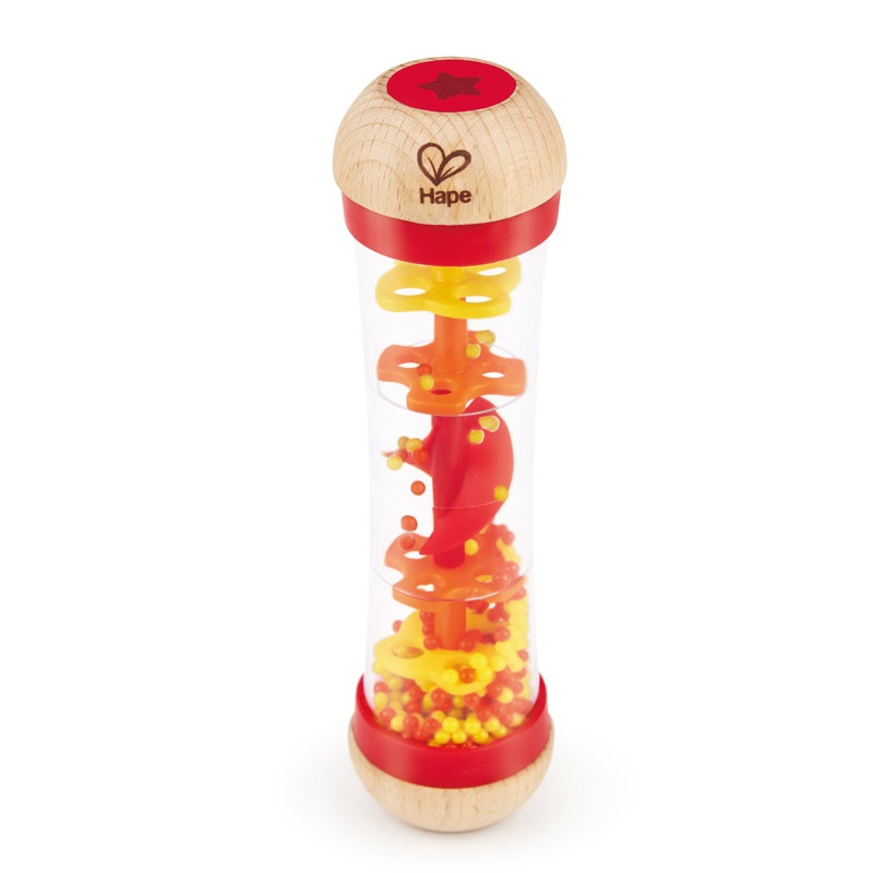 Hape Cascata di Perline Rosso E0327 - Giocattolo Educativo Musicale in Legno con Suoni Rilassanti