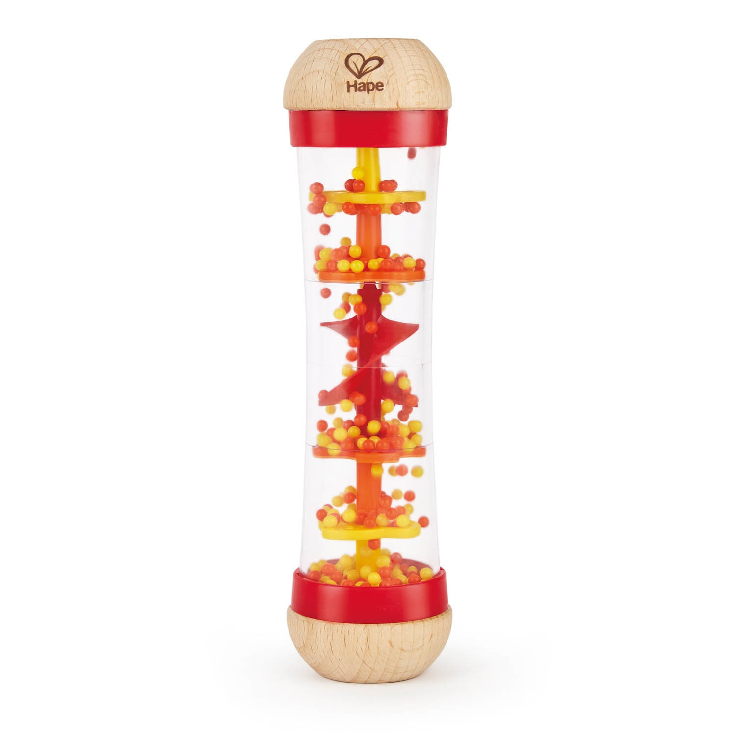 Hape Cascata di Perline Rosso E0327 - Giocattolo Educativo Musicale in Legno con Suoni Rilassanti