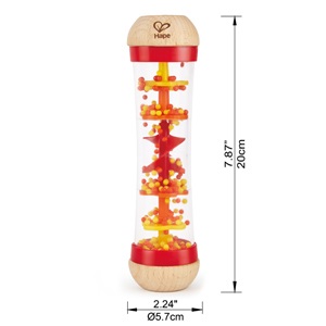 Hape Cascata di Perline Rosso E0327 - Giocattolo Educativo Musicale in Legno con Suoni Rilassanti