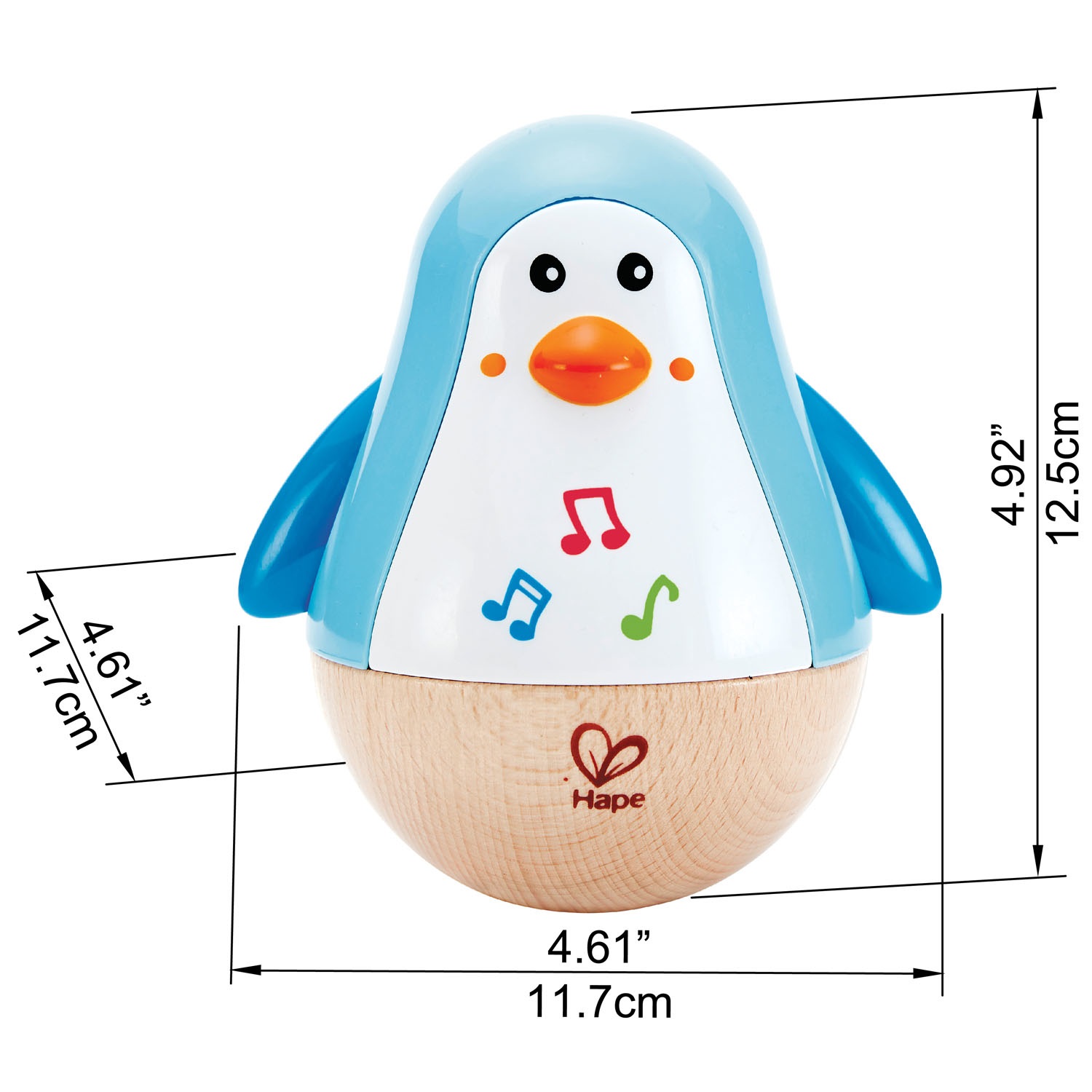 Hape Pinguino Musicale Oscillante - Giocattolo Interattivo per la Prima Infanzia con Suoni Rilassanti e Movimenti Armoniosi