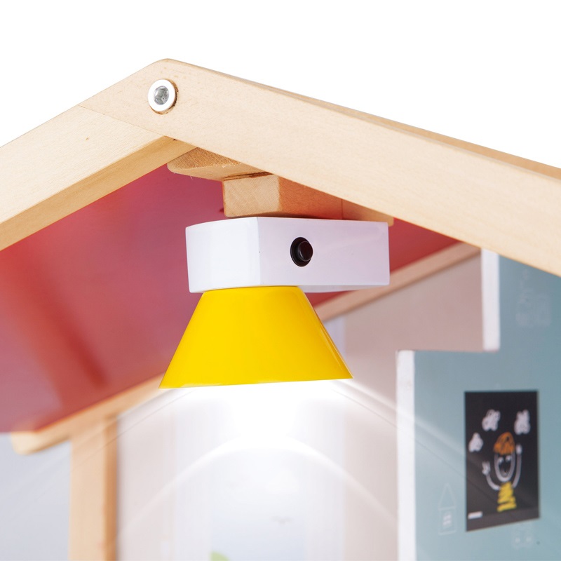 Hape Villa delle Bambole in Legno - Casa Arredata a Tre Piani con 8 Stanze e Accessori per Gioco di Ruolo - Per Bambini dai 3 Anni