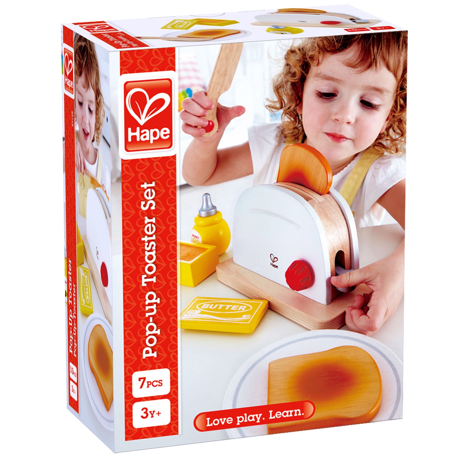 Hape Set Tostapane Pop-up in Legno con Accessori per la Colazione - Gioco per Bambini dai 3 Anni