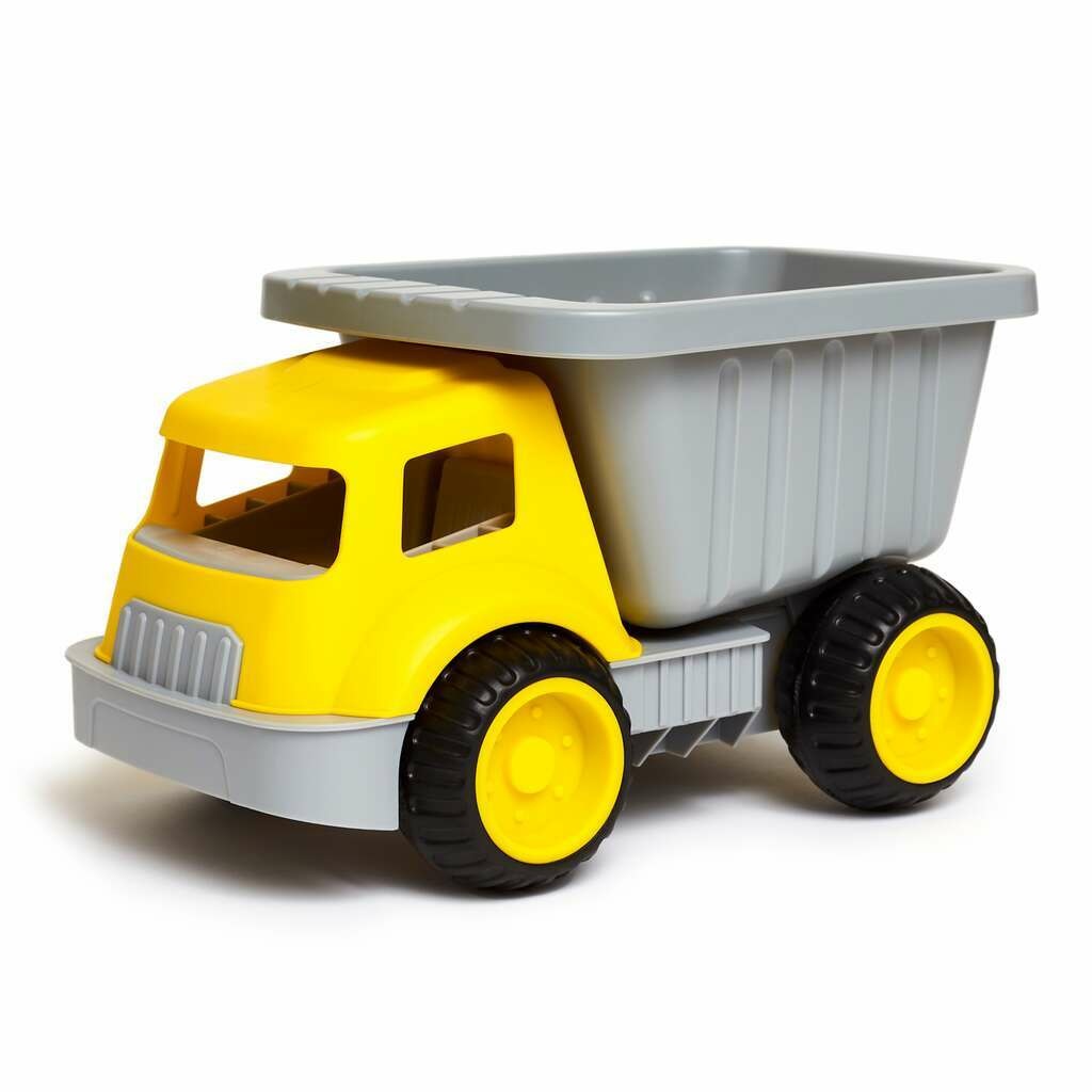 Hape Camion per Sabbia Autoribaltabile Giallo e Grigio - Giocattolo per Bambini dai 18 Mesi