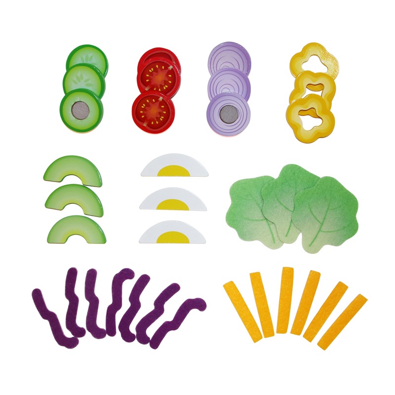 Hape Set da Gioco Insalata Salutare - Include Coppa, Coltello Realistico e Verdure Affettabili