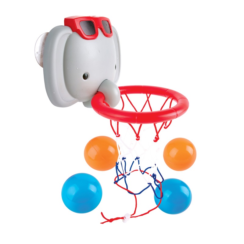 Hape Gioco Basket da Bagno Elefante con Ventosa e 4 Palline