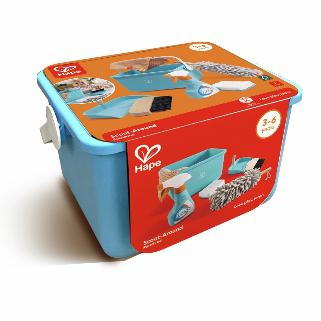 Hape Set di Pulizia per Giocattoli con Secchio e Accessori Completi