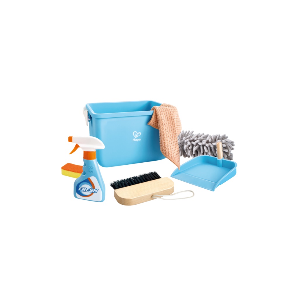 Hape Set di Pulizia per Giocattoli con Secchio e Accessori Completi