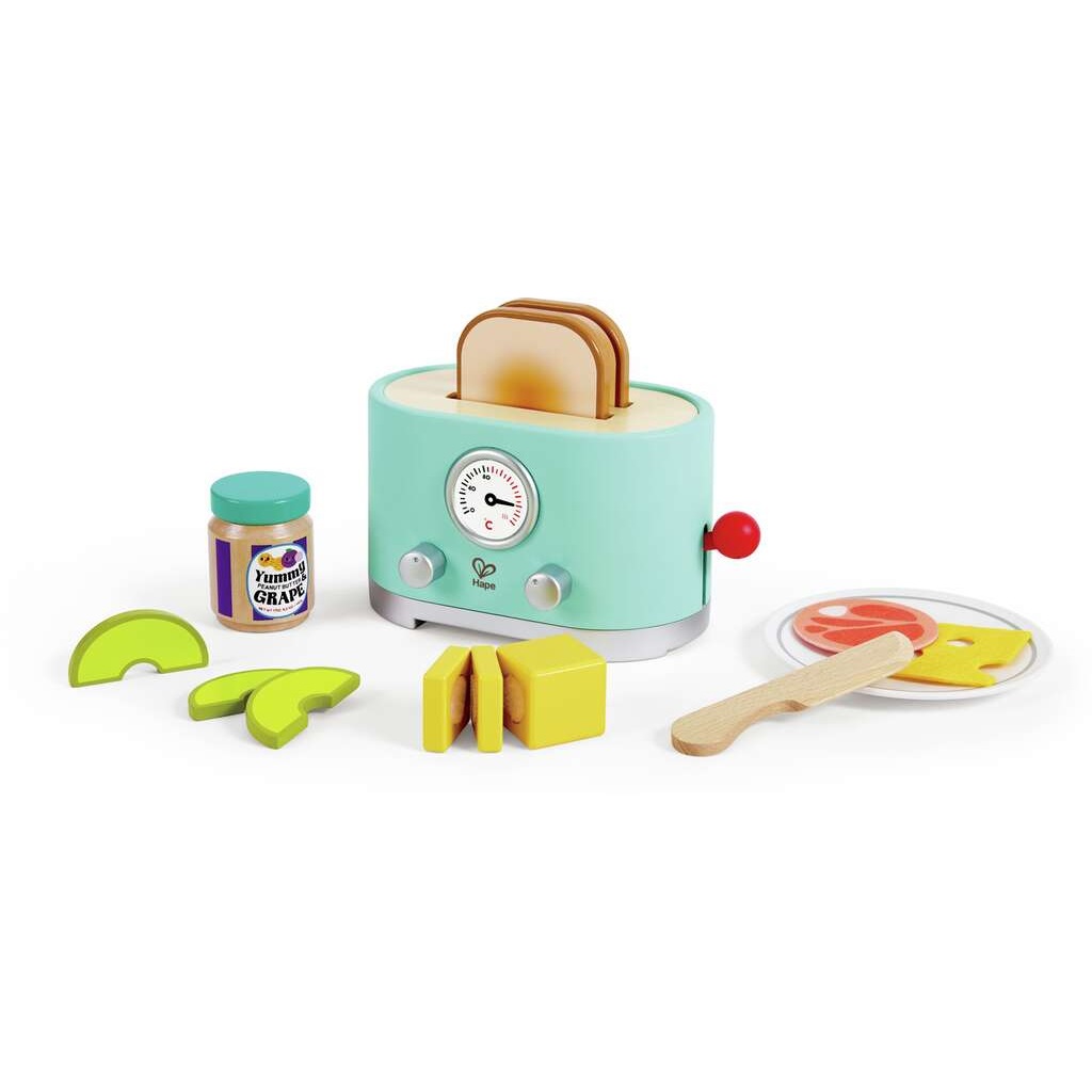 Hape Set di Tostapane a Comparsa Moderno con Timer e Suono - Gioco Creativo per Bambini a Partire da 2 Anni