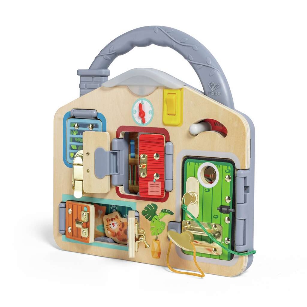 Hape Tavola di Apprendimento - Giocattolo Educativo per lo Sviluppo della Motricità Fine e delle Capacità Cognitive - 29,5x29x6 cm