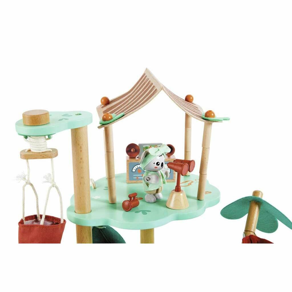 Hape Green Planet Explorers - Casa sull'albero di Kiki con Tablet e Ascensore, Set di Figurine per Gioco di Ruolo dai 3 Anni