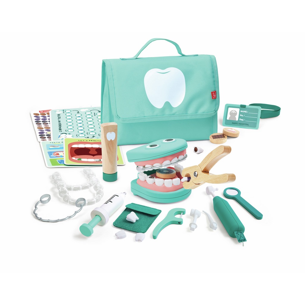 Hape Kit Dentista - Set da Gioco di Ruolo Educativo con Strumenti Realistici per Bambini