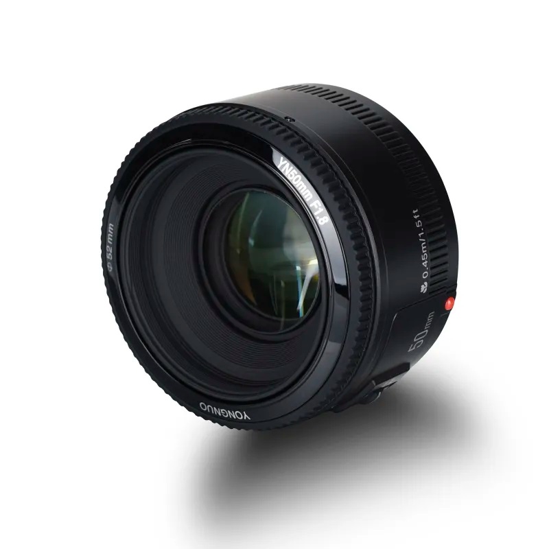 Yongnuo YN50mm F1.8 Obiettivo per Canon EF, f/1.8, 46°, Ø 52 mm, Messa a Fuoco Automatica e Manuale, Nero