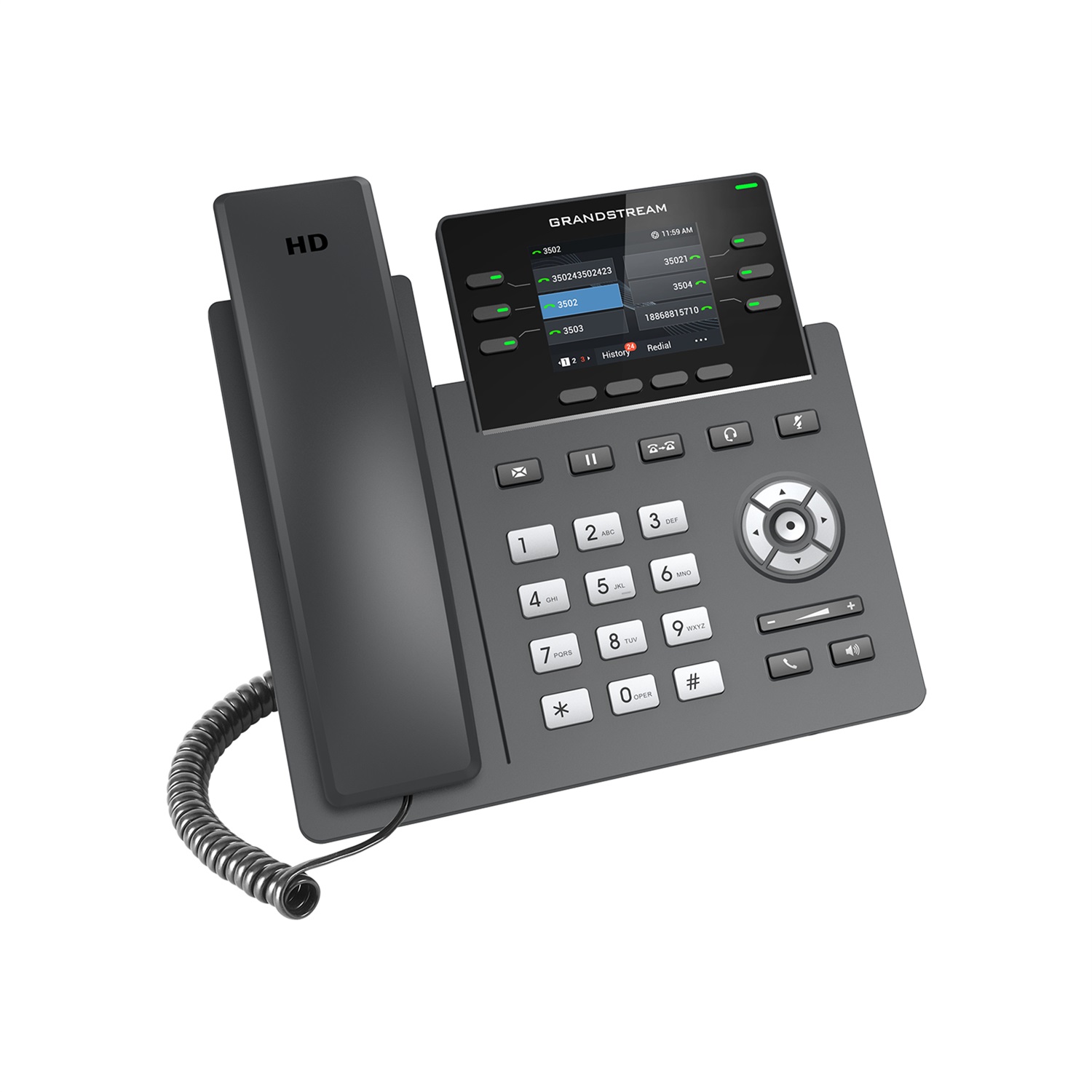 Grandstream GRP2613 Telefono IP Nero con Display TFT 320 x 240, Fino a 6 Linee, Cornetta Cablata